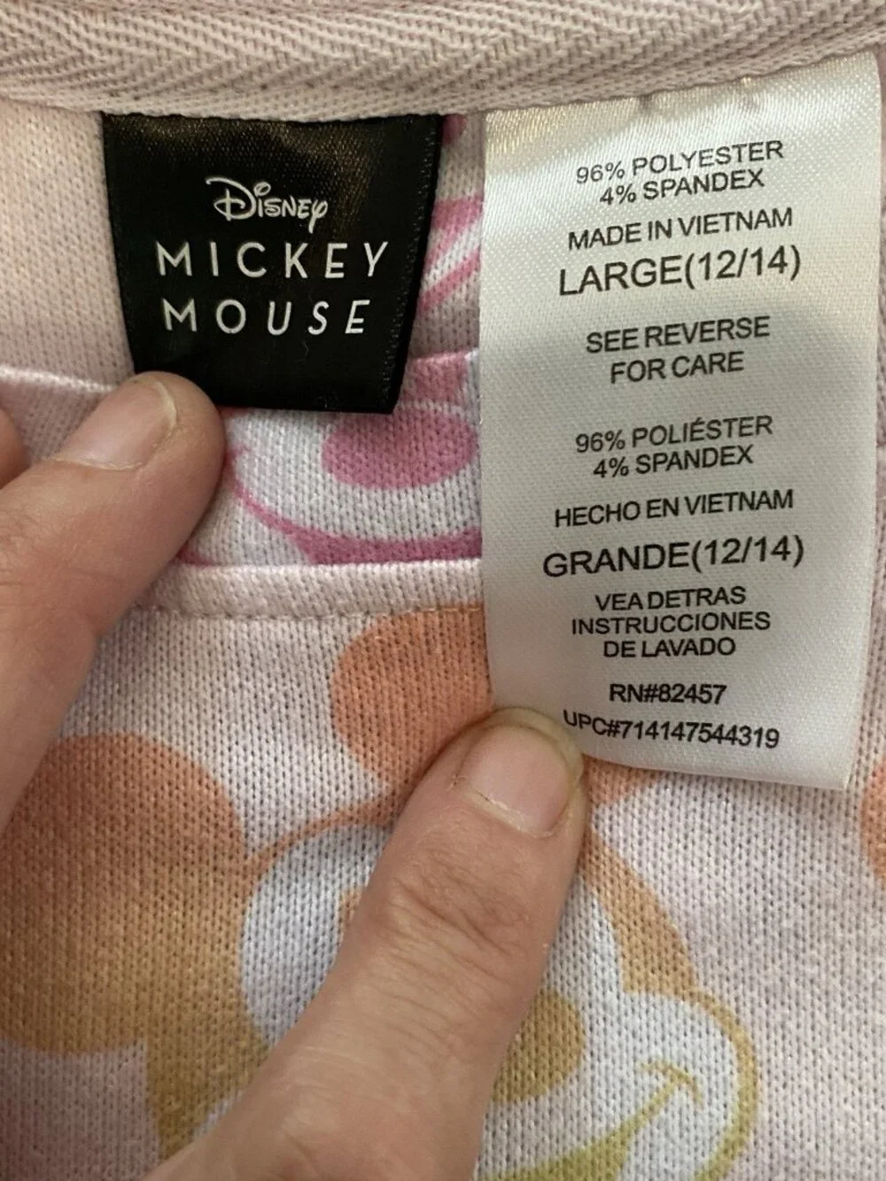 Disney Mickey Minnie Ombre Pajama Set Pink Lounge Sleepwear Large - Picture 5 of 9